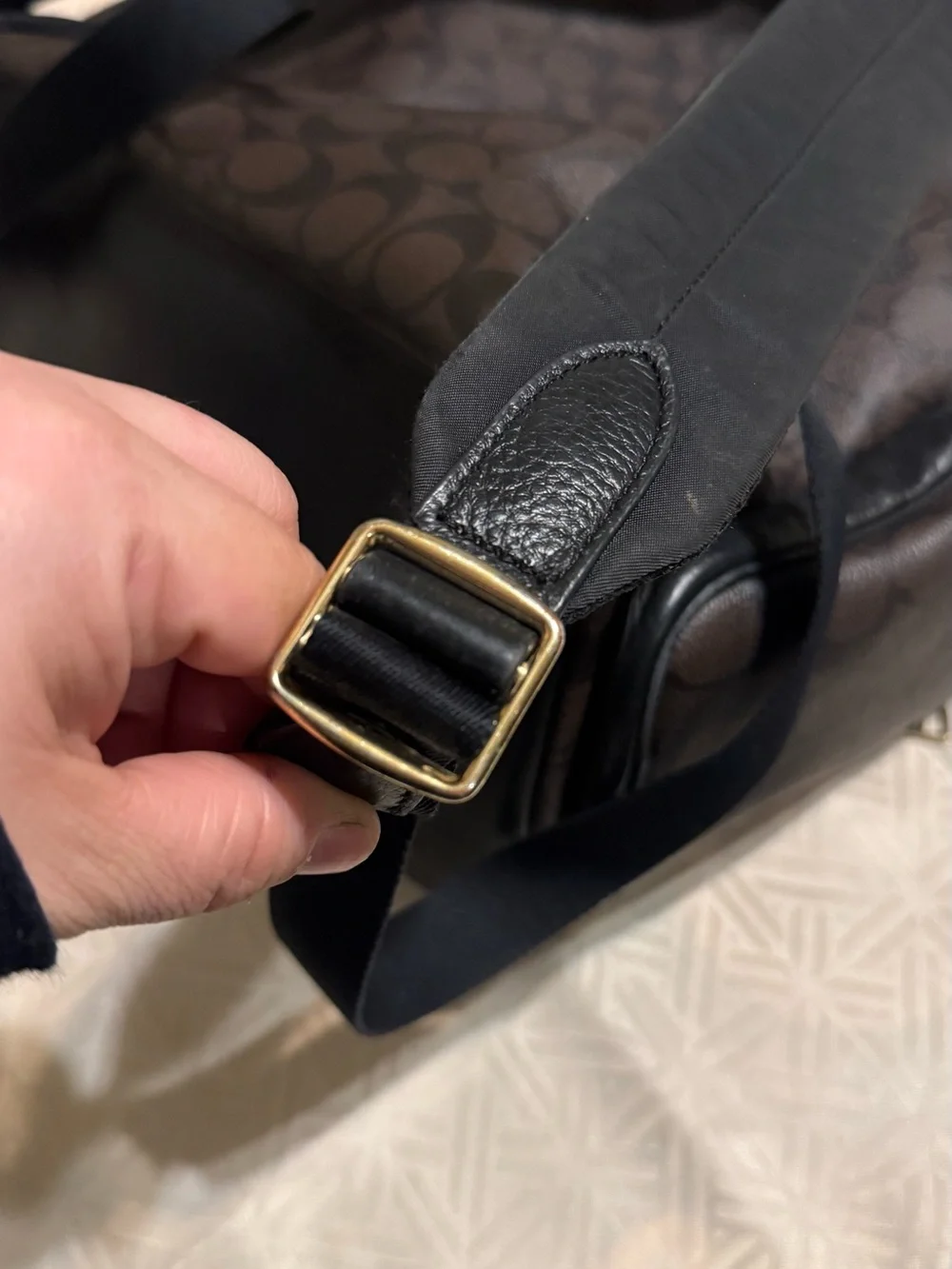 Coach Jordan Signature Canvas Backpack Brown/Black Leather | Style H2248-C7231